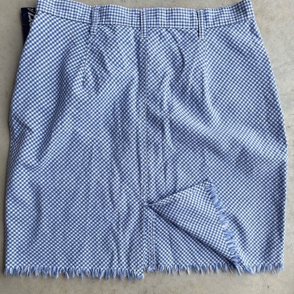 NWT B.C. Essentials Blue and White Lightweight Gingham Skirt Size 12 - Picture 3 of 6